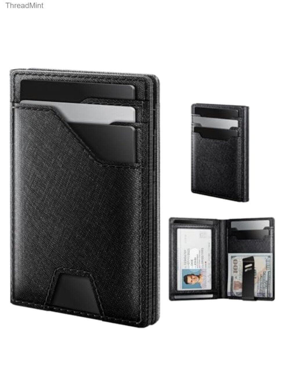 Leather Wallet for Men RFID Blocking Slim Minimalist Card Holder Money Clip